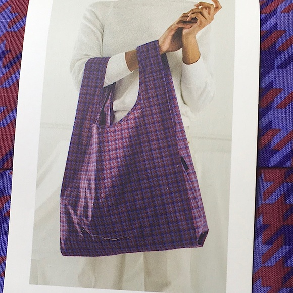 BAGGU Blue Tweed Reusable Shopping Bag Tote Purse Standard Size NEW - Picture 2 of 7